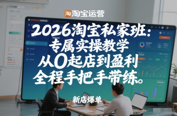 2026淘宝私家班：专属实操教学，从0起店到盈利，全程手把手带练(更新26年3月)-点子口袋网