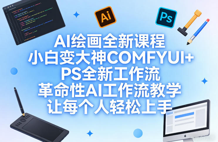 AI绘画全新课程，小白变大神COMFYUI+PS全新工作流，革命性AI工作流教学，让每个人轻松上手-点子口袋网