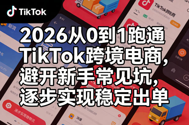 2026从0到1跑通TikTok跨境电商，避开新手常见坑，逐步实现稳定出单(更新0414)-点子口袋网