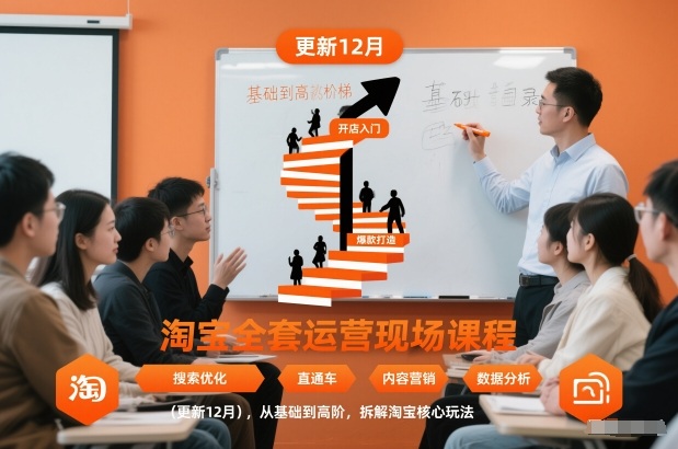 淘宝全套运营现场课程(更新12月)，从基础到高阶，拆解淘宝核心玩法-点子口袋网