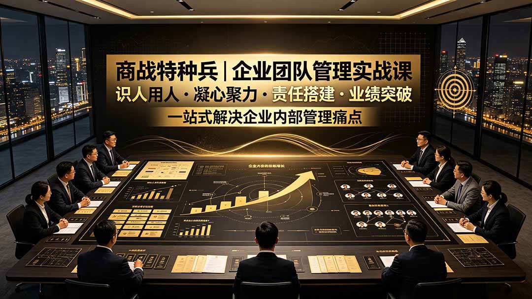 （19534期）商战特种兵｜企业团队管理实战课：识人用人｜凝心聚力｜责任搭建｜业绩突破，一站式解决企业内部管理痛点-点子口袋网