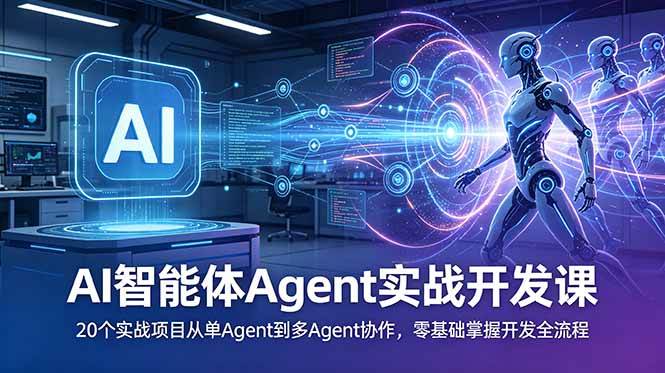 （18983期）AI智能体Agent实战开发课：20个实战项目从单Agent到多Agent协作，零基础掌握开发全流程-点子口袋网