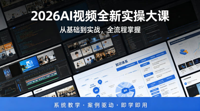 2026AI视频全新实操大课，从基础到实战，全流程掌握，系统教学·案例驱动·即学即用-点子口袋网