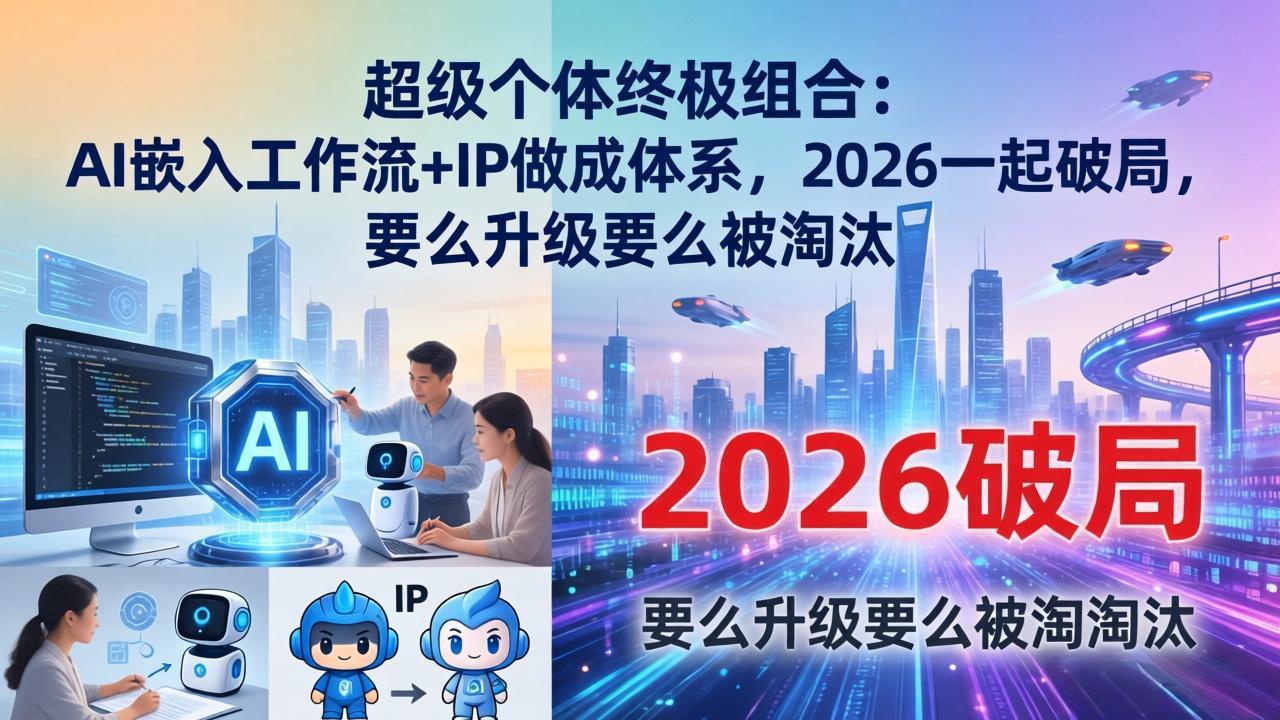 超级个体终极组合：AI嵌入工作流+IP做成体系，2026一起破局，要么升级要么被淘汰-点子口袋网