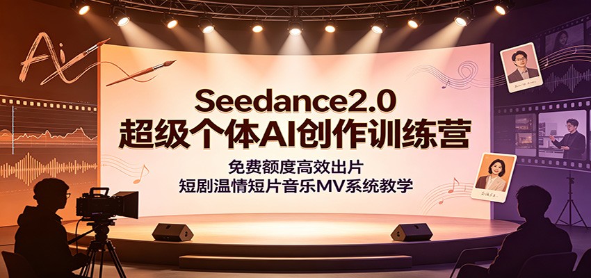Seedance2.0超级个体AI创作训练营：免费额度高效出片，短剧温情短片音乐MV系统教学-点子口袋网