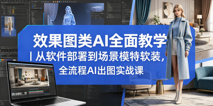 效果图类AI全面教学｜从软件部署到场景模特软装，全流程AI出图实战课-点子口袋网