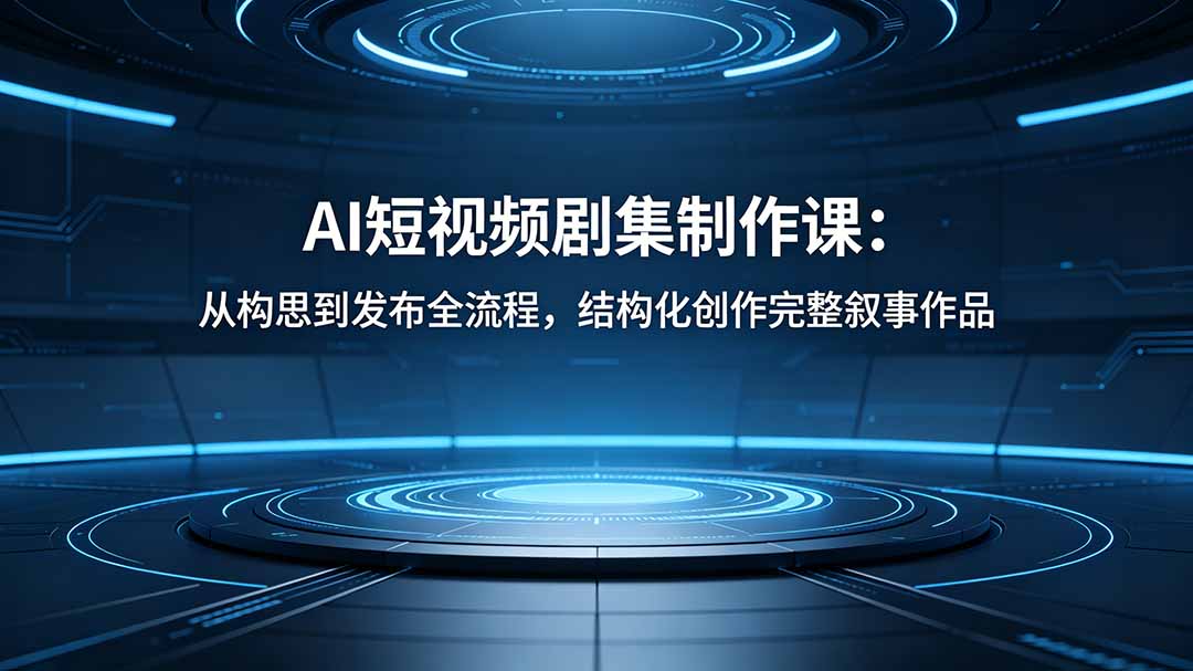 AI短视频剧集制作课：从构思到发布全流程，结构化创作完整叙事作品-点子口袋网