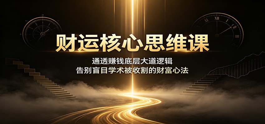 财运核心思维课：通透赚钱底层大道逻辑，告别盲目学术被收割的财富心法-点子口袋网