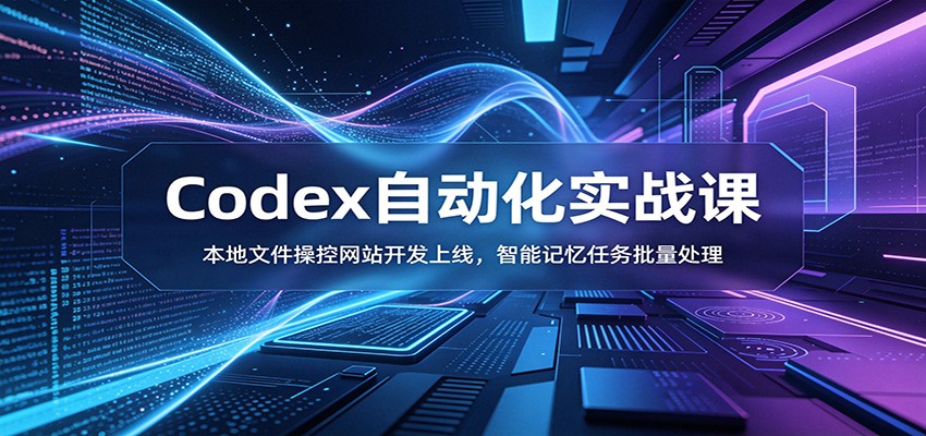 Codex自动化实战课：本地文件操控网站开发上线，智能记忆任务批量处理-点子口袋网
