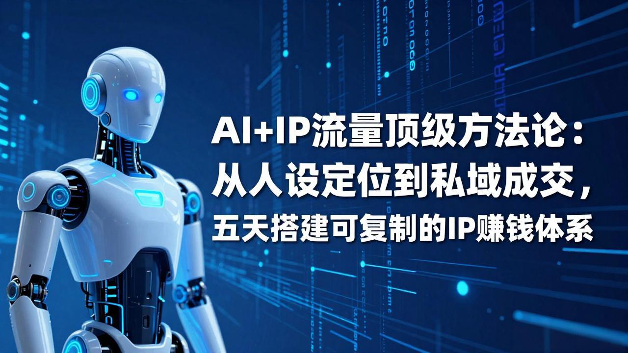 AI+IP顶级方法论：从人设定位到私域成交，五天搭建可复制的IP赚钱体系-点子口袋网