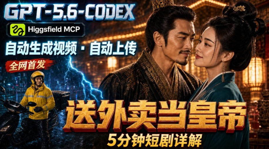 GPT-5.6 Codex+Higgsfield MCP：一条指令生成5分钟短剧并自动上传YouTube（油管）-点子口袋网