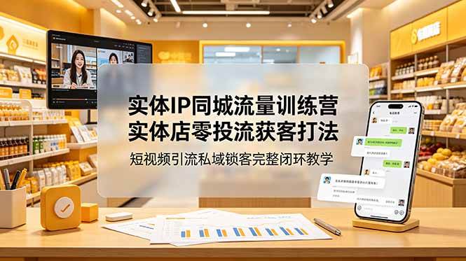 （18999期）实体IP同城流量训练营：实体店零投流获客打法，短视频引流私域锁客完整闭环教学-点子口袋网