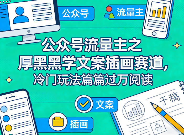 公众号流量主之厚黑学文案插画赛道，冷门玩法篇篇过万阅读-点子口袋网