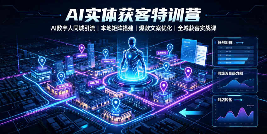AI实体获客特训营｜AI数字人同城引流、本地矩阵搭建、爆款文案优化全域获客实战课-点子口袋网