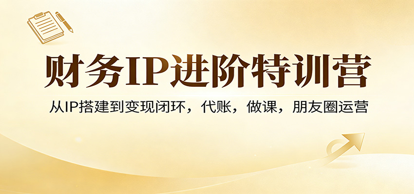 财务IP进阶特训营：从IP搭建到变现闭环，代账，做课，朋友圈运营-点子口袋网