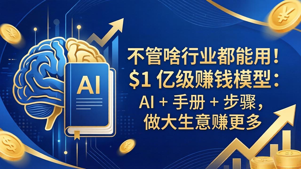 不管啥行业都能用！$1 亿级赚钱模型：AI + 手册 + 步骤，做大生意赚更多-点子口袋网