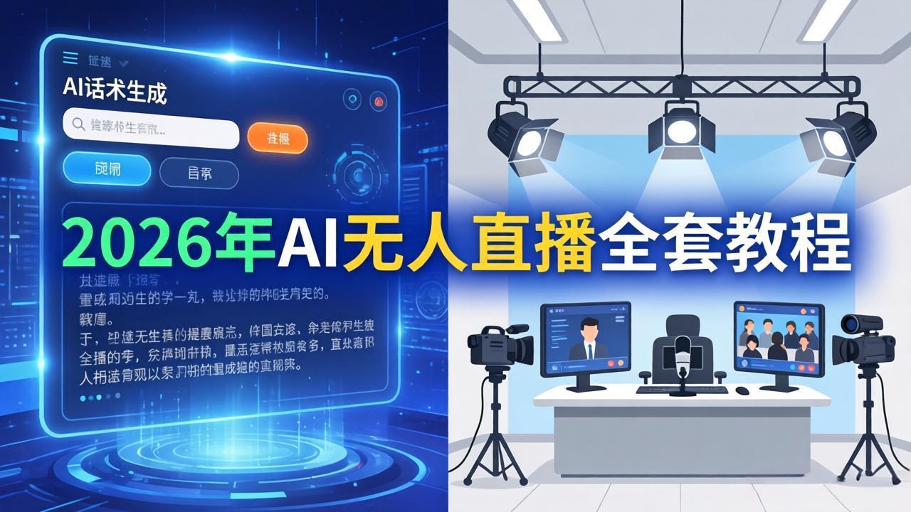 2026年AI无人直播全套教程：OBS安装+软件配置+直播间搭建+话术生成+一键开播实操-点子口袋网