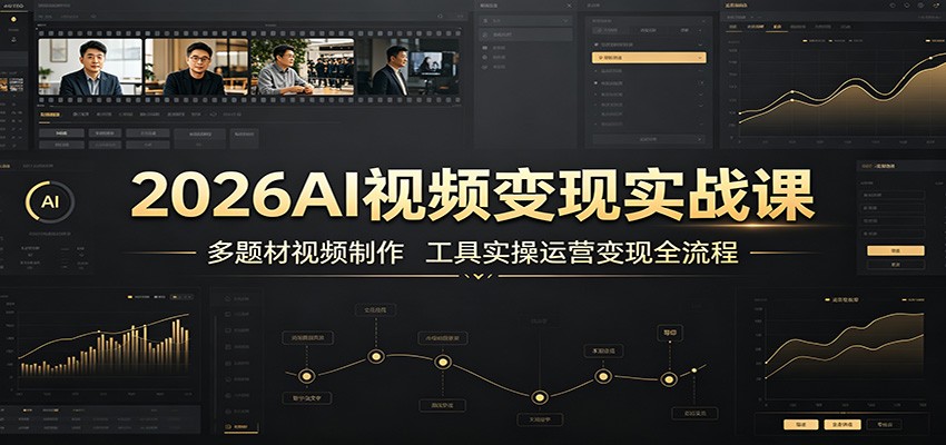 2026AI视频变现实战课：多题材视频制作，工具实操运营变现全流程-点子口袋网