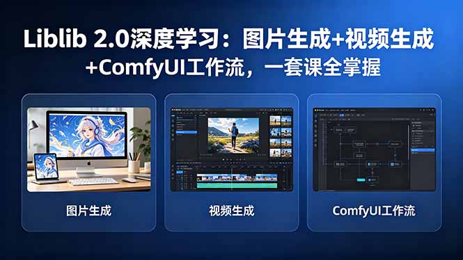 Liblib 2.0深度学习：图片生成+视频生成+ComfyUI工作流，一套课全掌握-点子口袋网