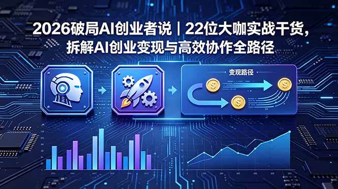 （18628期）2026 破局 AI 创业者说｜22 位大咖实战干货，拆解 AI 创业变现与高效协作全路径-点子口袋网