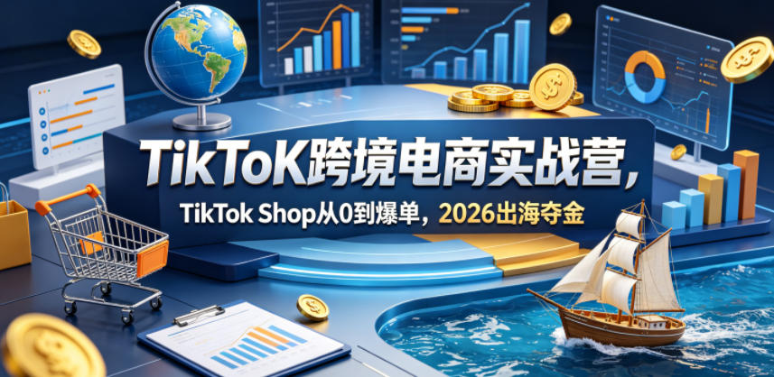 TikToK跨境电商实战营，TikTok Shop从0到爆单，2026出海夺金-点子口袋网