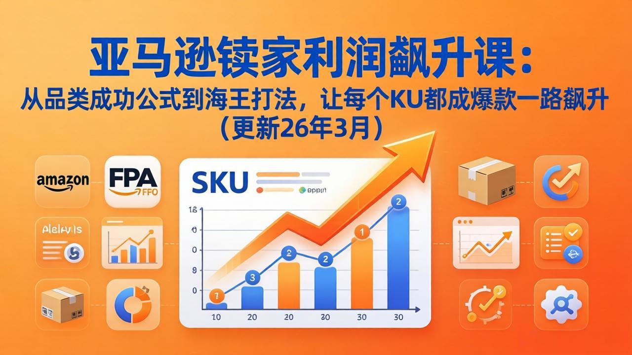 亚马逊卖家利润飙升课：从品类成功公式到海王打法，让每个SKU都成爆款一路飙升(更新26年3月-点子口袋网