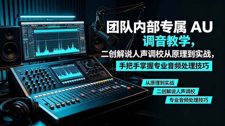（19517期）某大佬团队内部专属 AU 调音教学，二创解说人声调校从原理到实战，手把手掌握专业音频处理技巧-点子口袋网