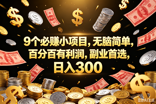 (18881期)9个必赚的小项目,百分百赚元子,无脑简单,副业首选,日入300+ (18881期)9个必赚的小项目,百分百赚元子,无脑简单,副业首选,日入300+