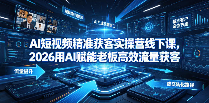 AI短视频精准获客实操营6月10-14号线下课，2026用AI赋能老板高效流量获客-点子口袋网