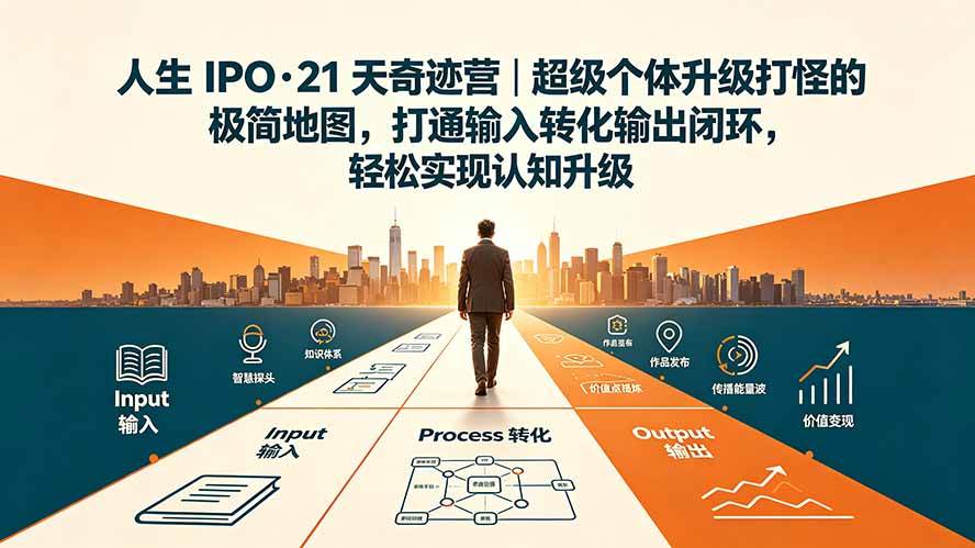 （19532期）人生 IPO-21 天奇迹营｜超级个体升级打怪的极简地图，打通输入转化输出闭环，轻松实现认知升级-点子口袋网