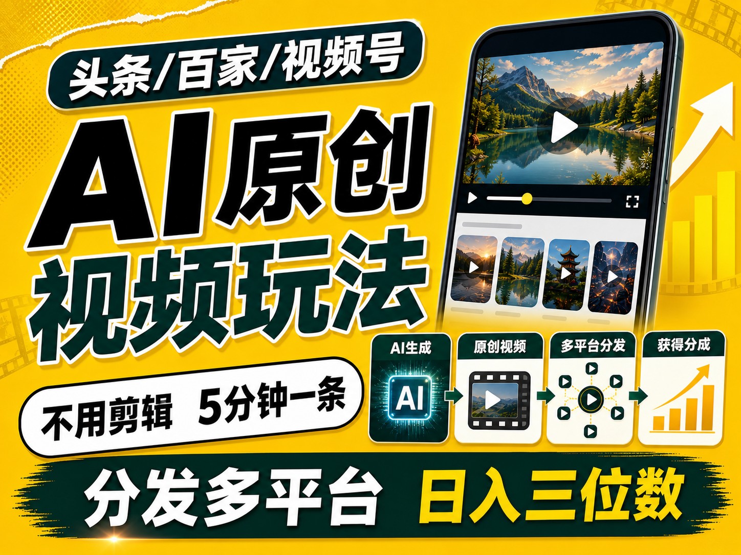 2026头条百家号升级玩法 5分钟一条原创视频 发多平台赚收-点子口袋网