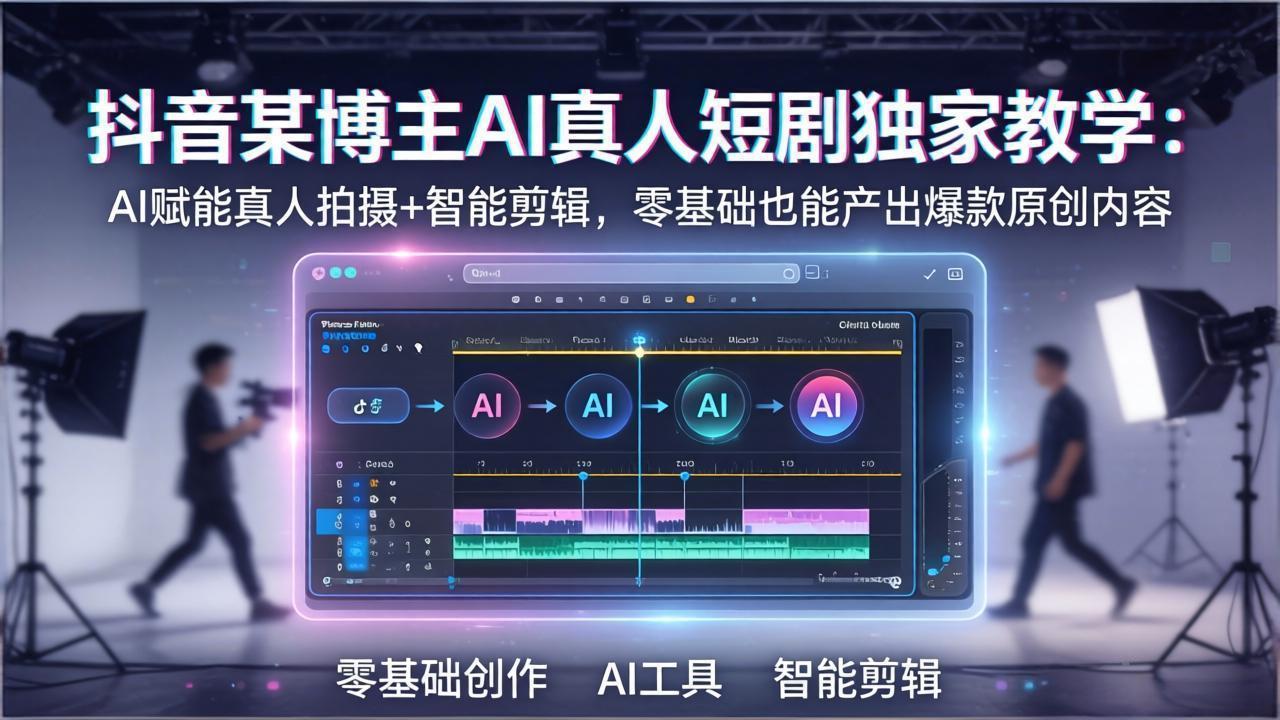 抖音某博主AI真人短剧独家教学：AI赋能真人拍摄+智能剪辑，零基础也能产出爆款原创内-点子口袋网