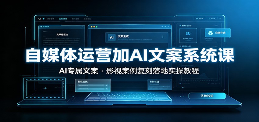 自媒体运营加AI文案系统课：：AI专属文案，影视案例复刻落地实操教程-点子口袋网