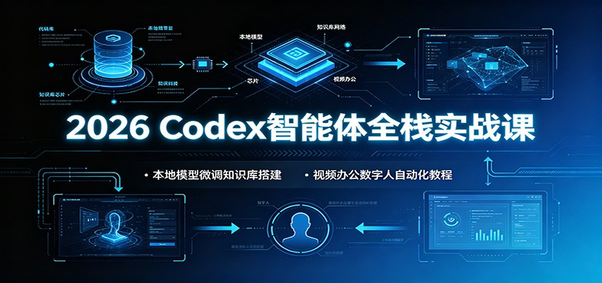 2026 Codex智能体全栈实战课：本地模型微调知识库搭建，视频办公数字人自动化教程-点子口袋网