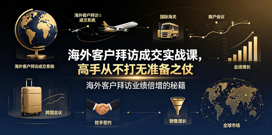 海外客户拜访成交实战课，高手从不打无准备之仗，海外客户拜访业绩倍增的秘籍-点子口袋网