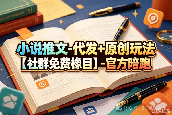 小说推文-代发+原创玩法【社群免费橡目】-官方陪跑-点子口袋网