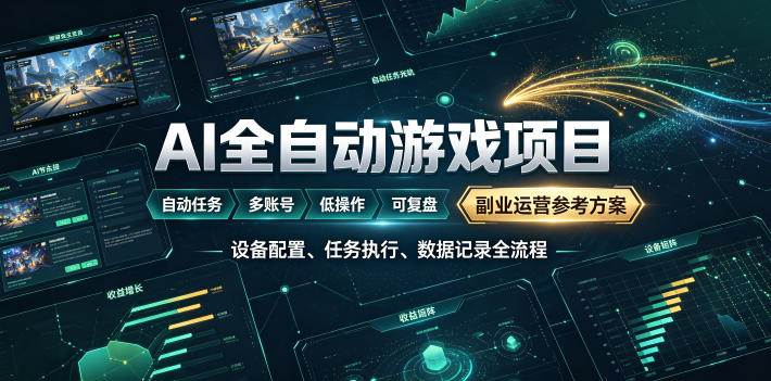 （19365期）AI全自动游戏躺賺副业：日入几百，稳定运行三年的项目！-点子口袋网