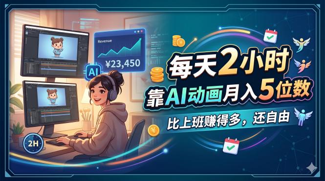 每天 2 小时，靠 AI 动画月入 5 位数，比上班赚得多，还自由-点子口袋网