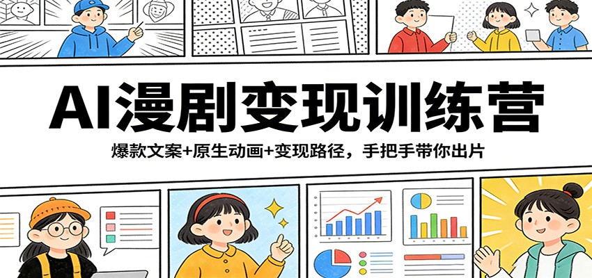 AI漫剧变现训练营：爆款文案+原生动画+变现路径，手把手带你出片-点子口袋网