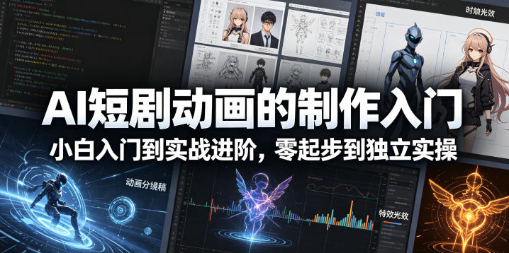AI短剧动画的制作入门，小白入门到实战进阶，零起步到独立实操-点子口袋网