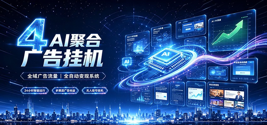 全域广告流量聚合，AI无人挂机稳赚佣金，打造长期稳定被动收入副业-点子口袋网