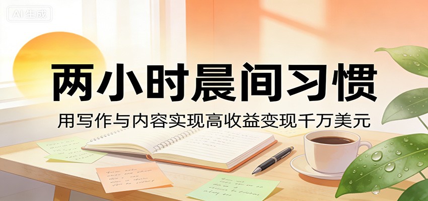 付费文章：两小时晨间习惯，用写作与内容实现高收益变现千万美元-点子口袋网