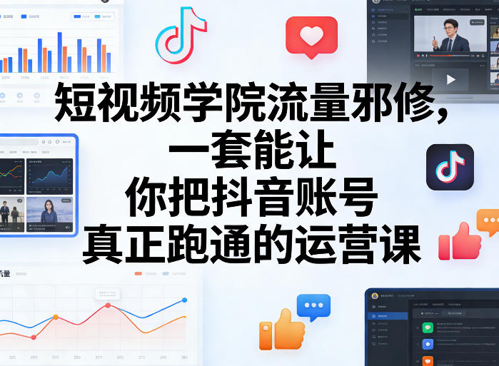 短视频学院流量邪修，一套能让你把抖音账号真正跑通的运营课-点子口袋网