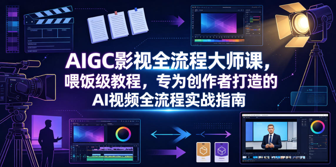 AIGC影视全流程大师课，喂饭级教程，专为创作者打造的AI视频全流程实战指南-点子口袋网