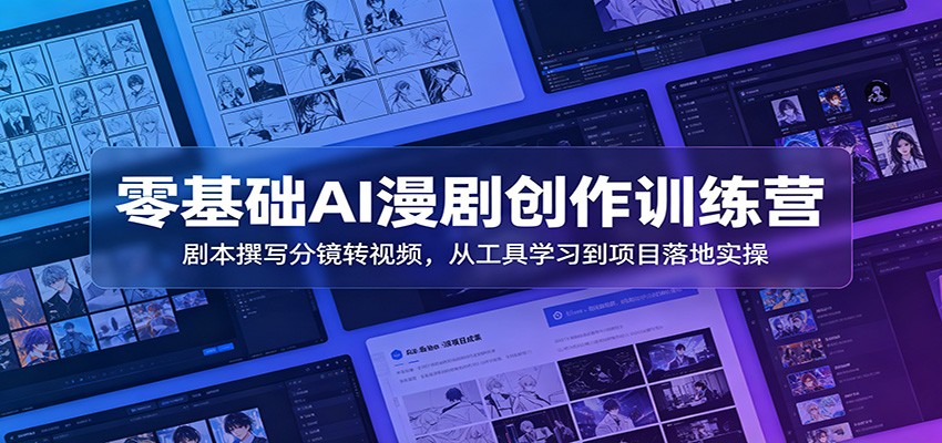零基础AI漫剧创作训练营：剧本撰写分镜转视频，从工具学习到项目落地实操-点子口袋网