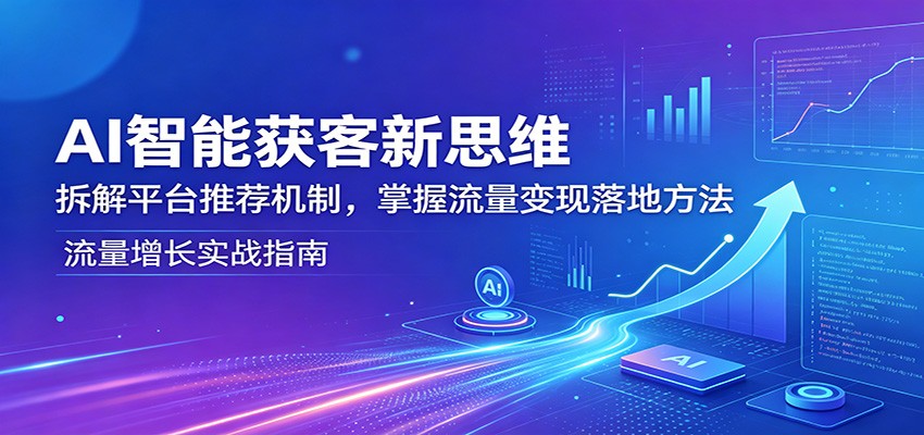 AI智能获客新思维：拆解平台推荐机制，掌握流量变现落地方法-点子口袋网