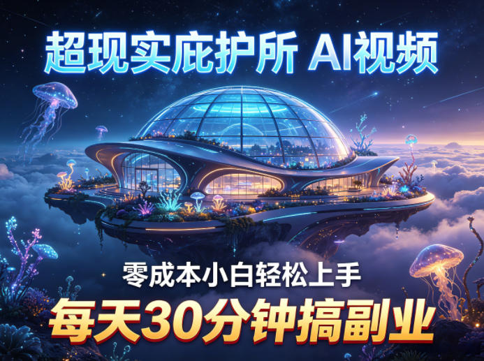 超现实庇护所AI视频项目拆解，零成本小白轻松上手，每天30分钟搞副业-点子口袋网