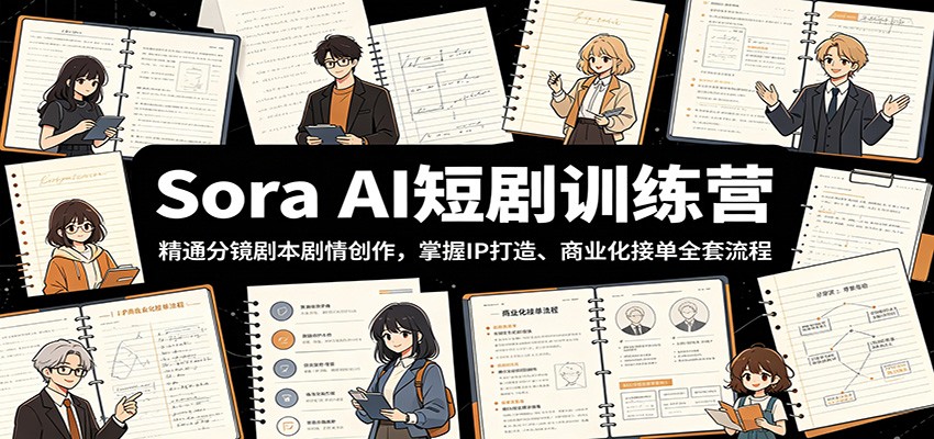 Sora AI短剧训练营:精通分镜剧本剧情创作,掌握IP打造、商业化接单全套流程 Sora AI短剧训练营:精通分镜剧本剧情创作,掌握IP打造、商业化接单全套流程