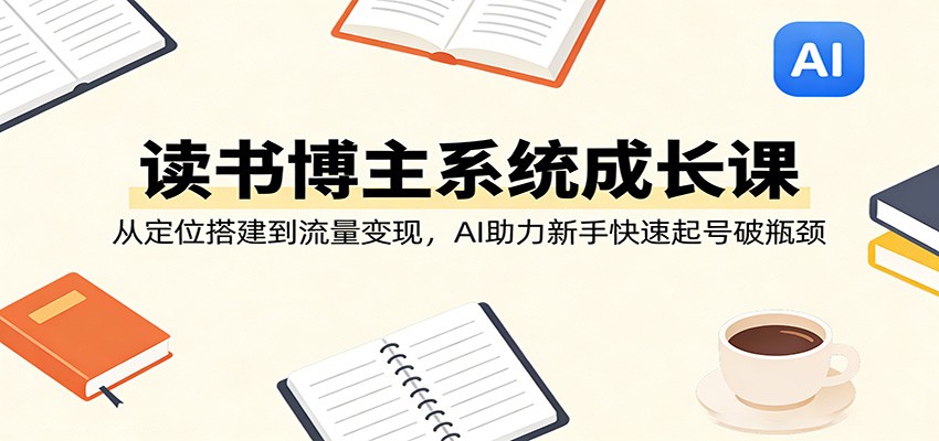 读书博主系统成长课：从定位搭建到流量变现，AI助力新手快速起号破瓶颈-点子口袋网