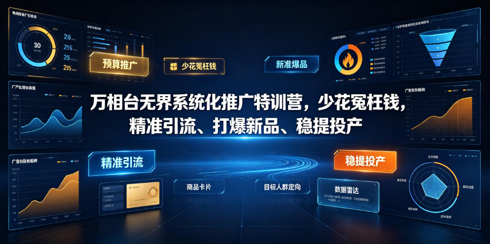 万相台无界系统化推广特训营VI0.0，少花冤枉钱，精准引流、打爆新品、稳提投产（全程录音+字幕）-点子口袋网